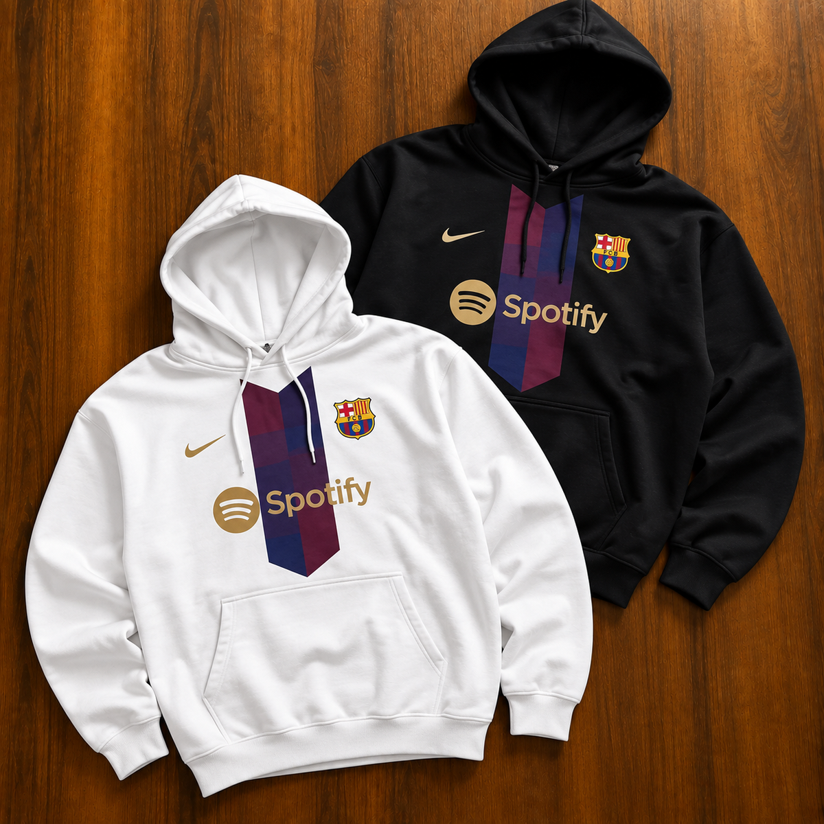 FC Barcelona Black & White Hoodie