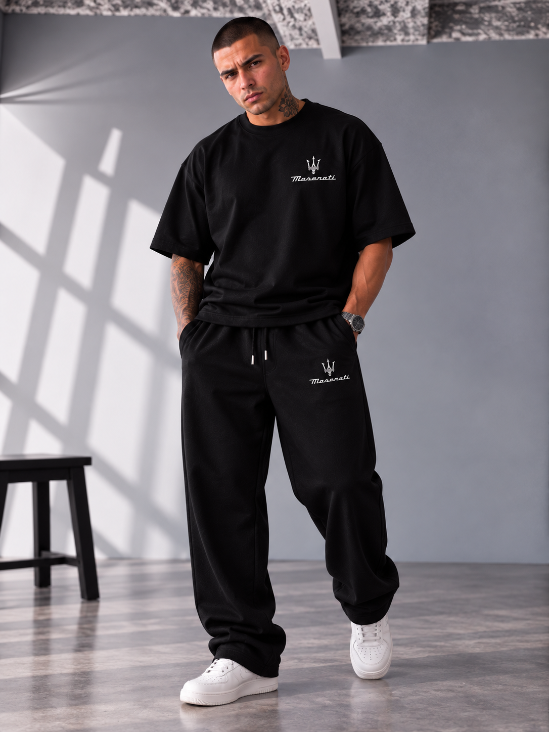 Maserati Black Trident Co-Ord Set