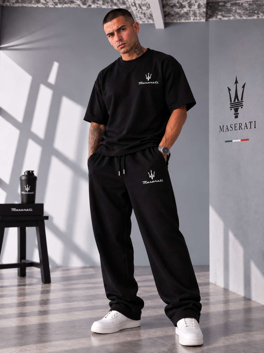 Maserati Black Trident Co-Ord Set