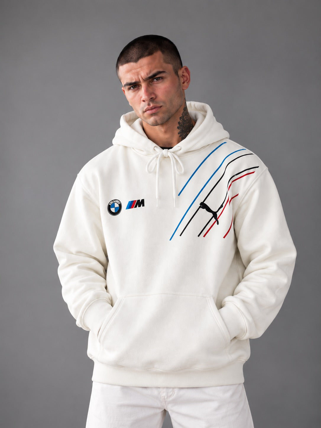 BMW M Motorsport Lines Graphic Hoodie – Off White