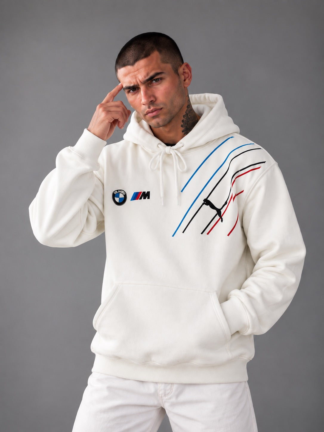 BMW M Motorsport Lines Graphic Hoodie – Off White