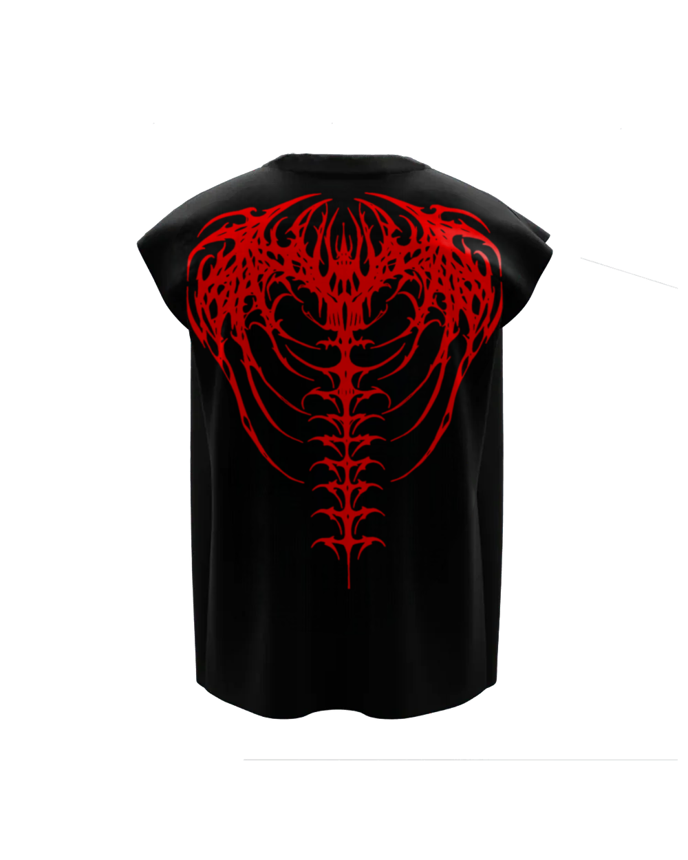 RED SKELETON BOXY VEST